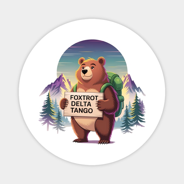 Funny Bear – Foxtrots Deltas Tango Retro Military Phonetic Alphabet Magnet by ArtistTee ⭐⭐⭐⭐⭐